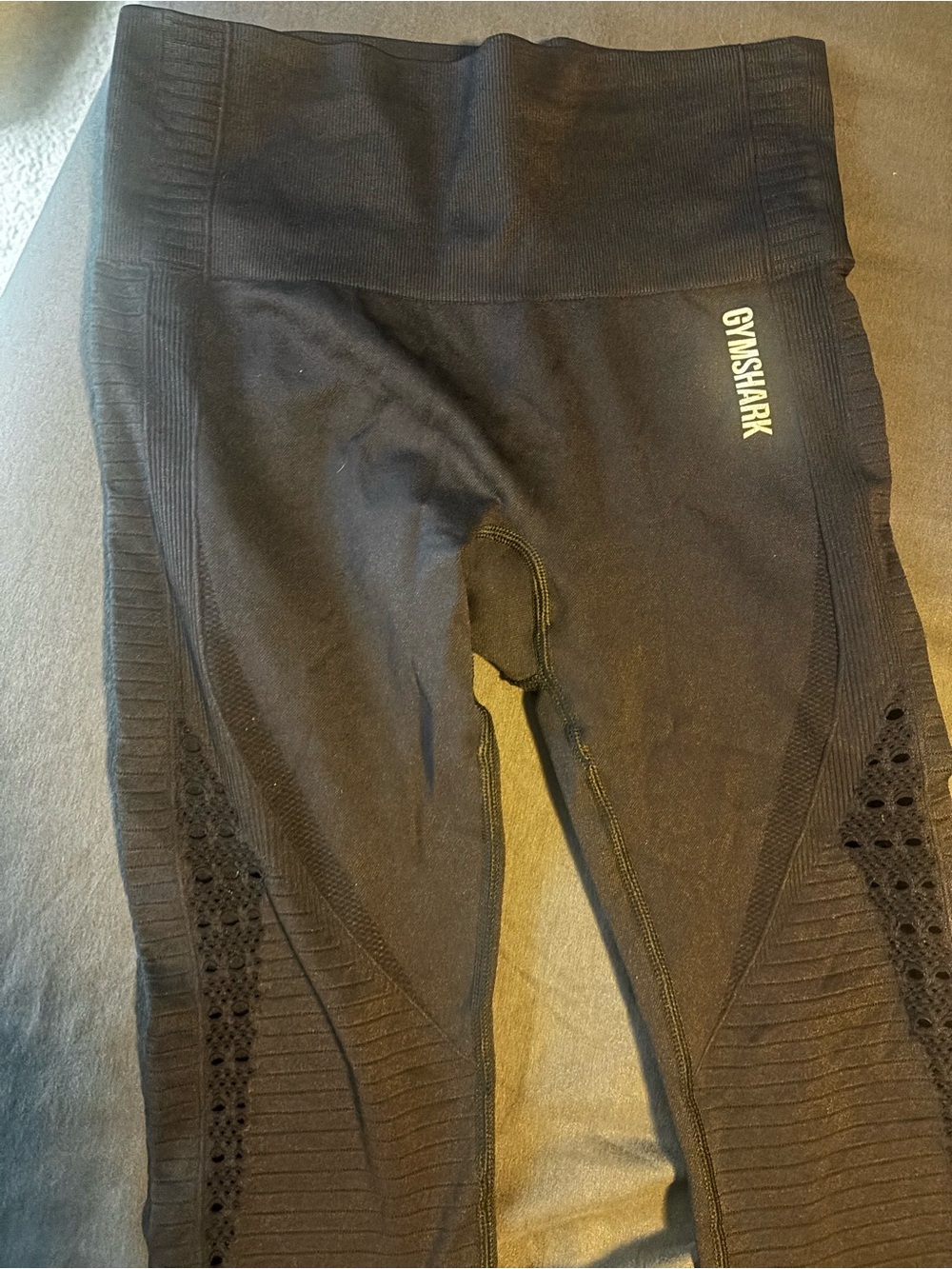 Gymshark Black Seamless Kids Leggings with Side Vent Detailing